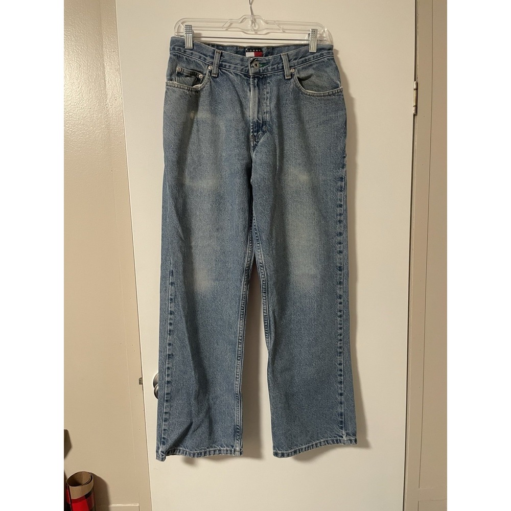 Vintage Y2K Tommy Jeans Mens 30x30 Blue Denim Distressed Streetwear READ